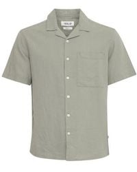 Solid - Allan Solid Linen Blend Camp Shirt - Lyst