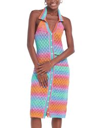 CAPITTANA - Cielo Multicolor Crochet Halter Cover-up Dress - Lyst