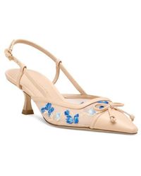 Stuart Weitzman - Kitty Floral Embroidery Pointed Toe Pump - Lyst