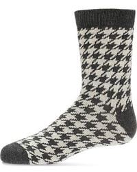 Memoi - Houndstooth Crew Sock - Lyst
