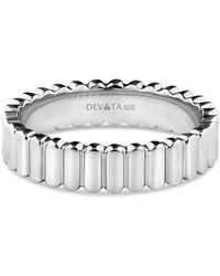 DEVATA - Ribbed Band Ring - Lyst