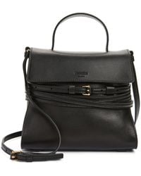 Moschino - Small Tie Me Leather Top Handle Bag - Lyst