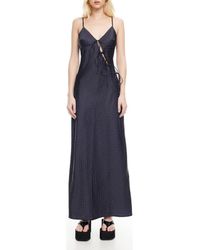 Lioness - About Polka Dot Cutotut Tie Detail Satin Slipdress - Lyst