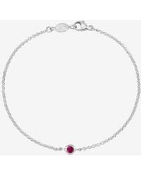 Dower & Hall - Single Ruby Dewdrop Chain Bracelet - Lyst