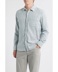 Alex Crane - Cloud Stripe Organic Cotton Flannel Button-Up Shirt - Lyst