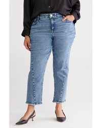Wit & Wisdom - Frayed Twist Seam High Waist Ankle Straight Leg Jeans - Lyst