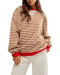 Free People - Oversize Stripe Sweatshirt - Lyst