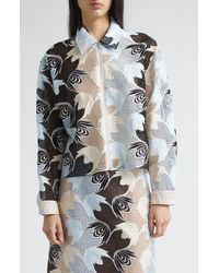 Marni - Floral Embroidered Cotton Blend Shirt - Lyst