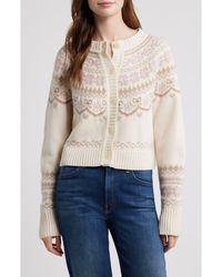 LoveShackFancy - Shantae Fair Isle Merino Wool Cardigan - Lyst