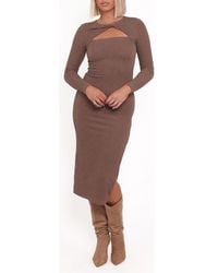 Petal & Pup - Laney Cutout Long Sleeve Body-Con Maxi Dress - Lyst