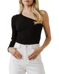Endless Rose - One-Shoulder Rib Knit Crop Top - Lyst