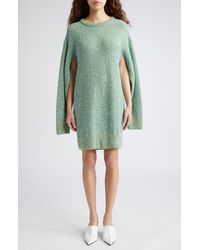 Stella McCartney - Sequin Seed Stitch Cape Long Sleeve Sweater Dress - Lyst