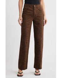 Mango - Zebra Stripe High Waist Straight Leg Jeans - Lyst