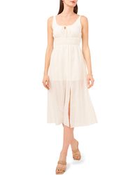 1.STATE - Smocked Waist Cotton Midi Dress - Lyst