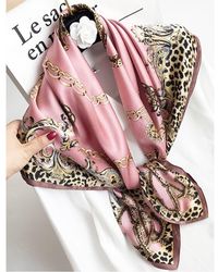 SILKSILKY - Pure Mulberry Silk Printed Square Shawl Scarf - Lyst
