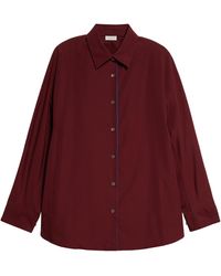 Dries Van Noten - Oversize Cotton Poplin Button-up Shirt - Lyst