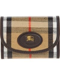 Burberry - Highlands Check Coated Canvas Compact Wallet - Lyst