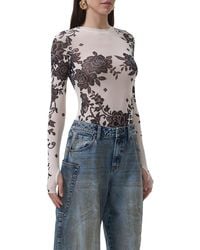 AFRM - Kaylee Floral Mesh Top - Lyst