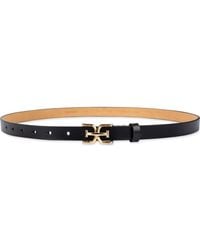 Sam Edelman - Double E Logo Slim Leather Belt - Lyst