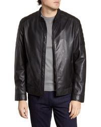 Cole Haan - Racer Leather Jacket - Lyst