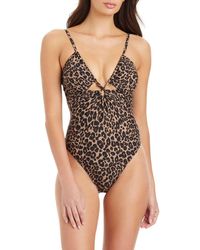 Sanctuary - Leopard Print Keyhole One-Piece Swimsuit - Lyst