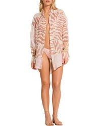 Vitamin A - Playa Oversize Linen Cover-Up Shirt - Lyst
