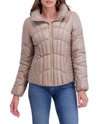 Kensie - Hooded Puffer Jacket - Lyst