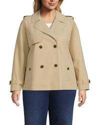 Lands' End - Plus Size Trench Rain Jacket - Lyst