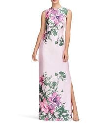 Kay Unger - Ayla Placement Print Column Gown - Lyst