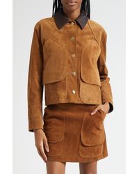 Veronica Beard - Walters Crop Suede Barn Jacket - Lyst