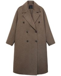 Mango - Picarol Double Breasted Wool Blend Coat - Lyst