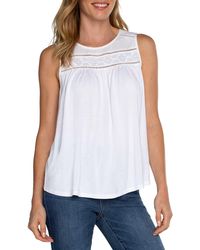 Liverpool Los Angeles - Embroidered Sleeveless Top - Lyst