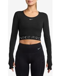 Nike - Pro Dri-Fit Long Sleeve Crop T-Shirt - Lyst