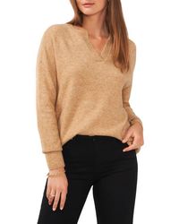 Vince Camuto - Drop Shoulder V-Neck Sweater - Lyst
