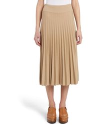 Agnona - Pleated Wool & Silk Midi Skirt - Lyst