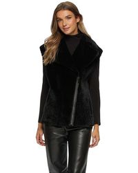 Gorski - Genuine Shearling Zip Vest With Grooved Pattern - Lyst