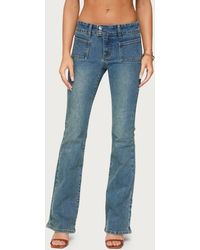 Edikted - Mattea Patch Pocket Low Rise Flare Jeans - Lyst