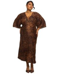 FASHION-SZN CURVE - Plus Size Leopard Print Midi Dress - Lyst