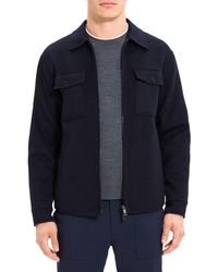 justin shirt jacket in double face wool cashmere