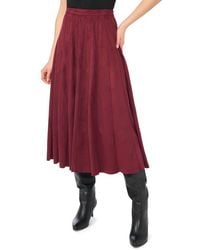 Halogen® - Panelled Pintuck Faux Suede Midi Skirt - Lyst