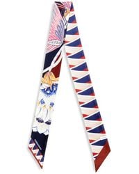 Ferragamo - Giada Print Skinny Silk Scarf - Lyst