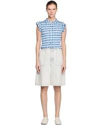 Sandro - Check Smocked T-Shirt - Lyst