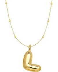 Emma Rae - 14K Plated Bubble Initial Pendant Necklace - Lyst