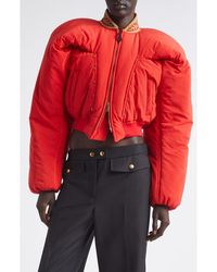 McQueen - Crop Silk Bomber Jacket - Lyst