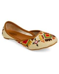 Fuchsia - Embroidered Jutti Flat - Lyst