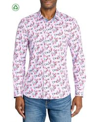 Con.struct - Slim Fit Heart Motif Recycled 4-Way Stretch Performance Long Sleeve Shirt - Lyst