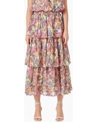 Endless Rose - Floral Tiered Maxi Skirt - Lyst