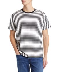 FRAME - Stripe Crewneck T-shirt - Lyst