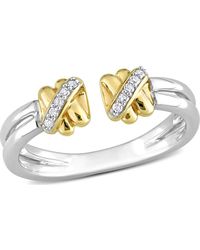 Julianna B - Diamond Crossover Open Ring 14K - Lyst