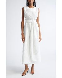 St. John - Evelyn Sequin Embroidered Poplin Midi Dress - Lyst